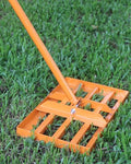 Lawn Leveling Rake 17x10 inch, Yard Leveling Rake with 72" Adjustable Handle for Soil Sand Grass, Heavy-Duty Lawn Leveler for Lawn Yard Garden Farm - style: 16x10 Inch-6 FT