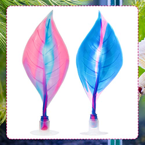 WILLBOND 2 Pcs Blue Pink Silicone Betta Fish Bed Leaf Hammock Betta Fish Tank Accessories Decorations for Aquarium Ornaments, Practical Resting Spot, Comfortable and Safe - color: Blue, Pink