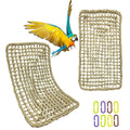 Large Bird Seagrass Mat 24 × 14 ''Natural Seagrass Woven Bird Net Hammock Climbing Rope Ladder with Hooks Chew Toy for Parrot Guinea Pig Lovebird Cockatiel Pigeon - size: 2Pcs 23.6×13.8‘’