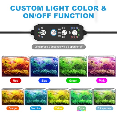 SEAOURA 24/7 Mode LED Aquarium Light for Plants-Sunrise-Daylight-Moonlight Mode, Fish Tank Light with Auto On/Off, 7 Colors, Adjustable Timer/Brightness for 30 Inch to 36 Inch Freshwater Tank - size: for 30-36 inch tank