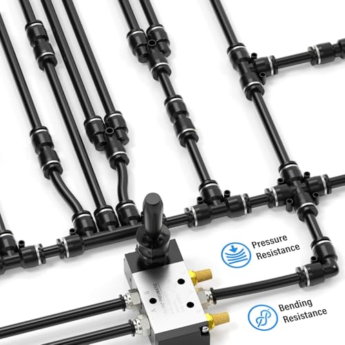 TAILONZ PNEUMATIC Black DOT 3/8 Inch od 10 Meter 32.8ft Nylon Air Tubing Kit Pipe Hose Air Line Tubing Or Fluid Transfer Pneumatic tubing - size: 3/8"OD, style: Black Nylon Air Hose