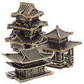 iplusmile 3Pcs Tiny Brass Pagoda Model Zen Garden Decor Miniature Asian Ornament for Aquarium Terrarium Indoor Outdoor Decoration