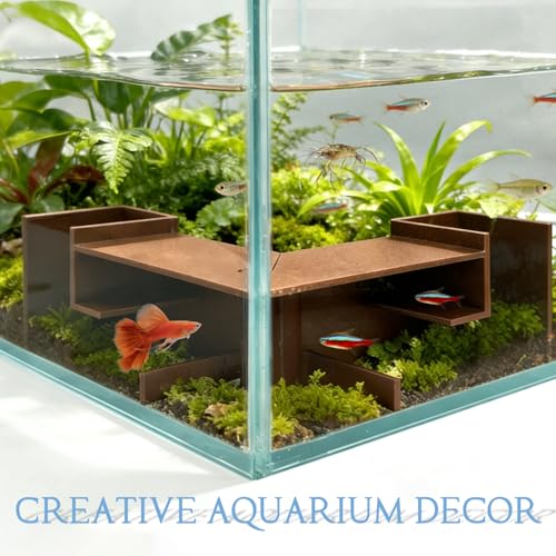 Aquarium Cave - Fish Fish Habitat Tunnel Decor for Shrimp Hideout and Betta Fish, Underwater Maze Tunnel Aquatic Decorations, Fish Habitat Accessories for Aquariums