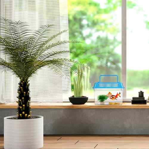 HANABASS Portable Fish Tank Handheld Aquarium with Handle Transparent Plastic Mini Fish Box for Turtle Hamster and Small Pets Compact 5.90X4.33X3.74 Inch Breeding Case Set of 4