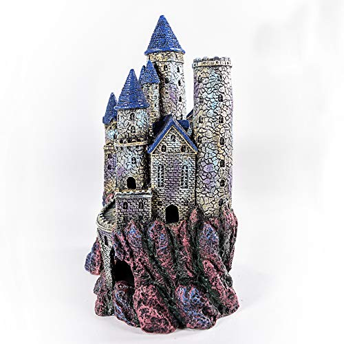 Penn-Plax Age-of-Magic Wizard’s Castle Aquarium Décor – Resin for Freshwater and Saltwater Fish Tanks – Large (RRW8) - size: Large