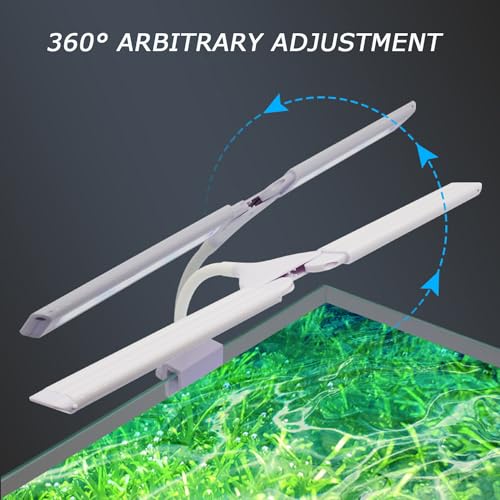 LED Aquarium Light Full Spectrum Clip Fish Tank Light Plants Light Double Swing Arm Light 4W Suitable for 2-10 Gal Fish Tank - size: 4W For 2-10 Gal Fish Tank