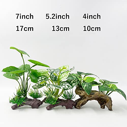 Fish Tank Decoration Aquarium Decoration 3 Pieces Ornament Betta Silk Leaf Cushion Hammock Artificial Driftwood Cave Goldfish Bowl Accessories (Mixed Leaf Set-G)