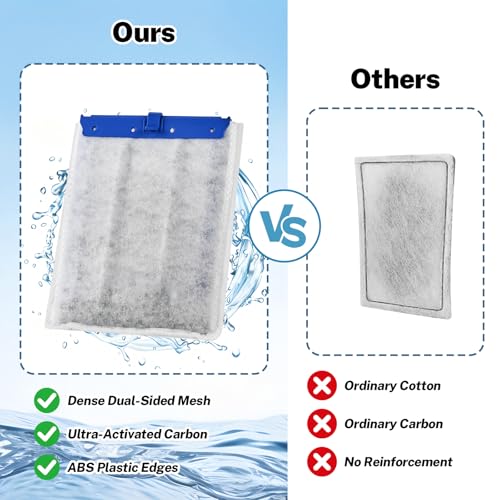 16 Pack Large Filter Cartridges for Tetra Whisper Bio-Bag Filters, Aquarium Replacement Filter Cartridges for Whisper 20i/40i, IQ20/30/45/60, PF20/30/40/60 and Repto Filter