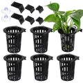 6 Pack Large Aquarium Plant Holder with Extension Hooks(3 Sizes) and Suction Cups, Aquatic Planter Cups Pots, for Fish Tank Aquaponic Cultivation
