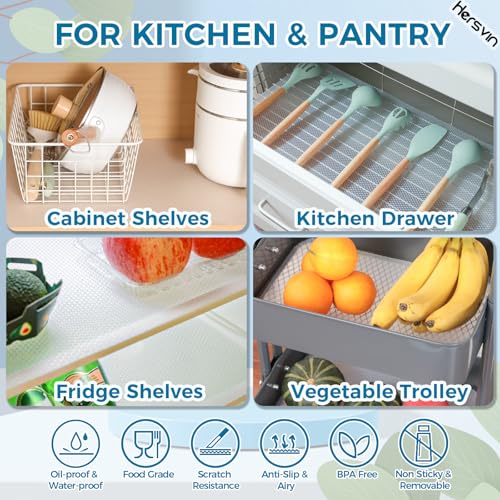 Hersvin Shelf Liner, 24" x20' Non-Adhesive Drawer Liners EVA Kitchen Cupboard Cabinet Covering Undersink Mat Washable Fridge Lining Paper for Home Office (Clear/Dot) - color: Clear Dot, size: 24"W x 240"L