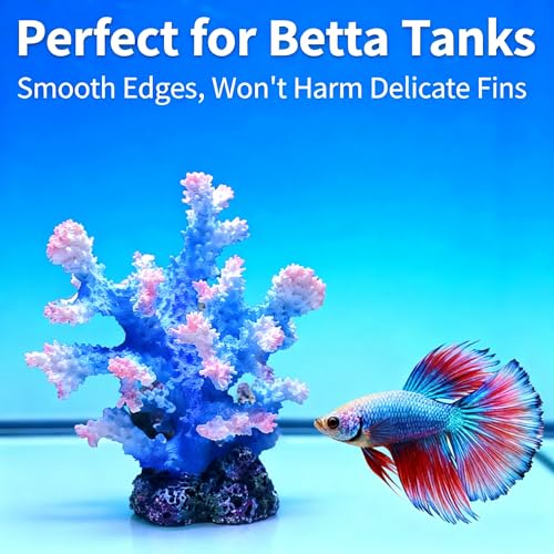 Generic Artificial Coral Reef Aquarium Ornament, Polyresin & Plastic Fish Tank Decoration for Marine Landscape, Beach Coastal Coral Statue Sculpture for Home Bathroom Desktop Shelf, Marine Themed Gift