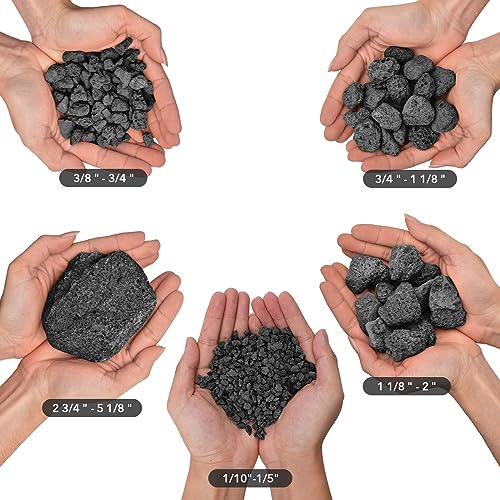 Skyflame10LB Natural Lava Rocks for Fire Pits, Fire Tables,Fireplaces, Garden Landscaping Decoration, Indoor and Outdoor Use, 3/4~1 Inch, Black - color: Black, size: 3/4" - 1"