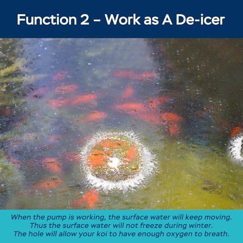 Pond Aerators for Outdoor Koi Ponds, Air Pump for Pond up to 3500 Gallons, All-in-One Flow Adjustable Pond Aeration Kit Pond Deicer with Double Outlet Airline Tubing Air Stones Check Valves - size: Up to 3500 Gallon
