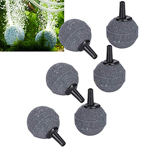 Pssopp 6Pcs Aquarium Bubble Stone, Air Stone Bubble Ball Shape 25mm Air Stone Mineral Bubble Diffuser Airstones for Aquarium Fish