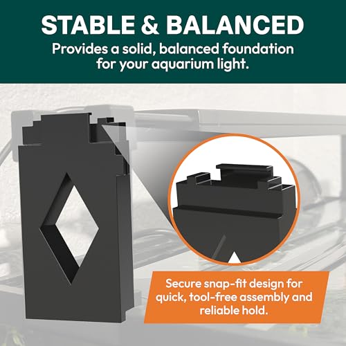 Aquarium Light Risers for Fluval Plant & Marine 3.0 & 2.0 LED | Heat-Resistant Polymer Stand | Toolless Easy Install (5-Inch) - size: 5-Inch