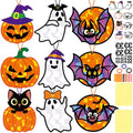 Renbuzhu 40PCS Halloweens Crafts Bulk: Ghosts Pumpkins Paper Suncatchers DIY Kit Party Activities Decorations, Window Stained Glass Effect Art Supplies - style: halloween