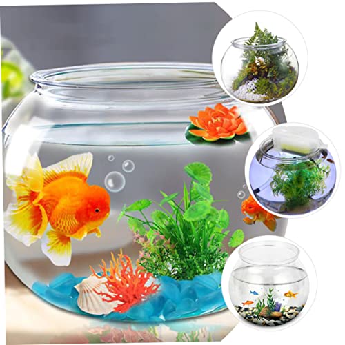 DOITOOL Round Fish Bowl for Betta Fish 3 Gallon Inexpensive Plastic Tank Portable Desktop Aquarium for Home Office