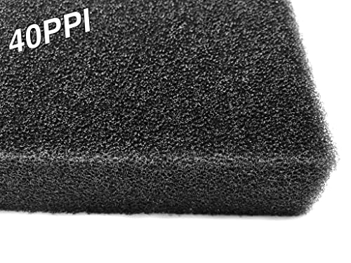 Wave Point Filter Foam Sponges, Bio Sponge Filter Media Pad, Cut-to-Size Foam for Aquarium Fish Tank Aquarium Sponge Filter Foam 17.7" x 6" x 2" (Black 40PPI) - color: Black 40PPI
