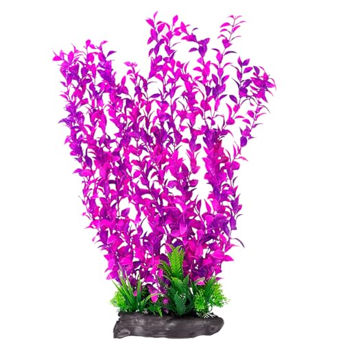 Hamiledyi Aquarium Plastic Plants Aquarium Decor Artificial Fish Tank Plants,Tall Fish Tank Decorations, Extra Large Aquarium Plant 20.4-inch Tall,1PCS - color: E, size: 20.4 in