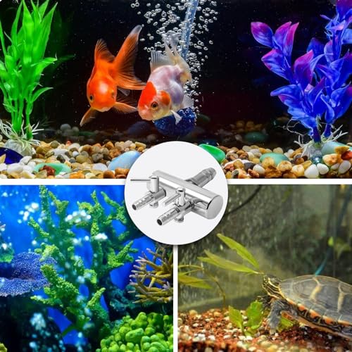 Aquarium Air Pump Valve, Aquarium Air Line Splitter Metal Fish Tank Distributor - size: 2 Way