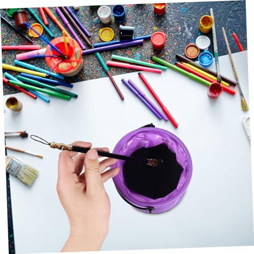 4Pcs Foldable Brush Washing Buckets Portable Collapsible Water Containers for Painting Fishing Outdoor Use Space Saving PVC Small Buckets Random Color