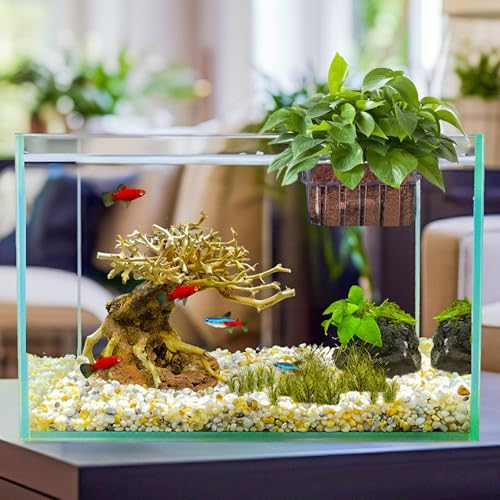 4 Pcs Aquarium Plant Holder,Hanging Fish Tank Plant Pot Aquarium Planter Cups,Suitable for Fish Tank Scene Arrangement of a Variety of Plants Hydroponics
