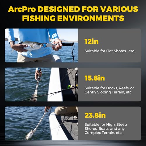 2-in-1 Fish Lip Gripper, 12" Stainless Steel Fish Gripper with Scale, 60lb Weighing Fish Grabber, 360° Non-Slip Swivel Handle, Tool for Saltwater & Freshwater - size: 12"