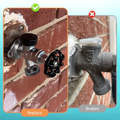 2PCS ASSE 1019-A Repair Kit(Coarse Thread), Asse 1019 A Vacuum Breaker Replacement, Outdoor Faucet Repair Kit, Anti siphon valve repair kit with 2PCS Hose End Caps(Black) - color: Black