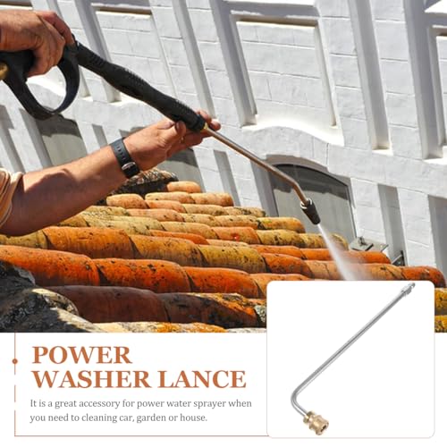 VANZACK 90 Degree Curving High Pressure Water Gun Spray Lance Extension Bar 1/4 Quick Connect Replacement Wand for Car Wash Home Cleaning Agricultural Irrigation