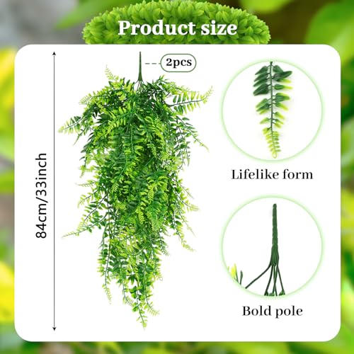 2 Pack Reptile Plants Terrarium Hanging Plant Artificial Leaves Reptile Hide with Suction Cup, Reptile Tank Accessories for Bearded Dragon Lizard Snake Geckos Chameleon
