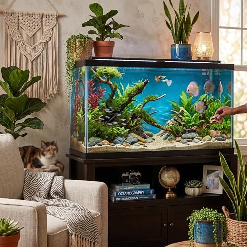 HEEPDD Aquarium Background, 61x30 Cm PVC Self Adhesive Sea Pattern 3D Effect Fish Tank Background No Removal Ocean Scene Wallpaper Terrarium Background