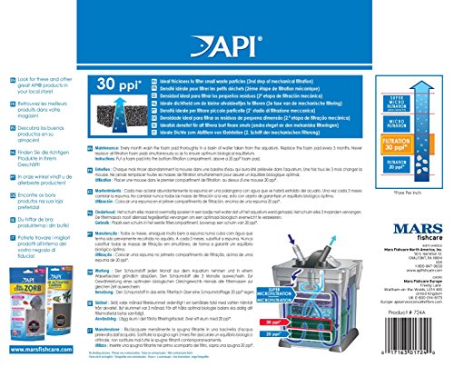 API FILSTAR XP FILTRATION FOAM 30 PPI Aquarium Canister Filter Filtration Pads 2-Count - color: No Color, size: 30 PPI