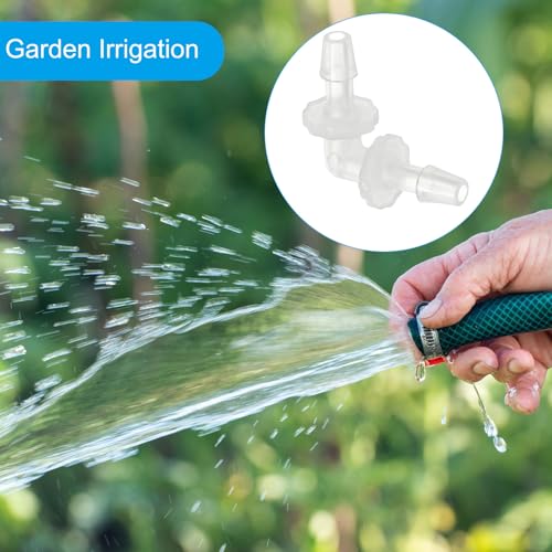 PATIKIL 5/32" Plastic Hose Barb 90 Degree Elbow, 10 Pack L-Barb Fittings 2 Way Equal Barbed Joint Connector Splicer Mender Hose Adapter Union Adapter for Aquarium Fuel Gas Liquid Air - size: 5/32"