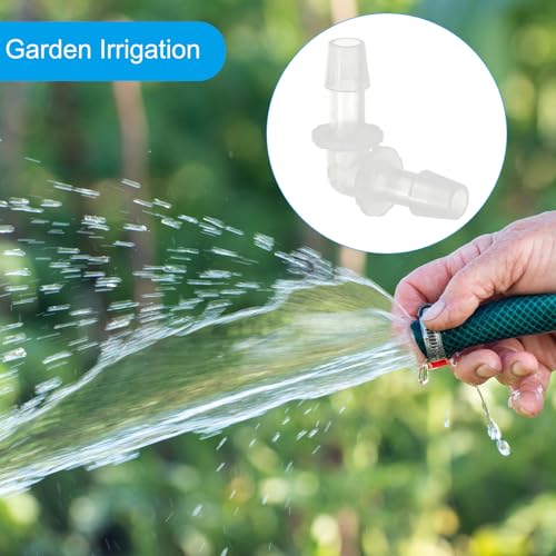 PATIKIL 5/16" Plastic Hose Barb 90 Degree Elbow, 10 Pack L-Barb Fittings 2 Way Equal Barbed Joint Connector Splicer Mender Hose Adapter Union Adapter for Aquarium Fuel Gas Liquid Air - size: 5/16"