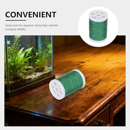 Moss Cotton Aquarium Thread - 218.7 Yard Green Aquarium Moss Line - Gradually Decomposing Plant Fixing Thread for Attaching Riccia Fluitans & Aquatic Plants