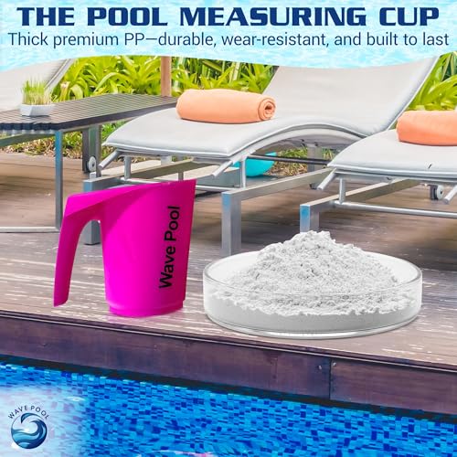 DE Pool Filter Powder Scoop – 1 lb Measurement – Compatible with All DE Filters – EZ Grip Design for Easy Handling – Large DE Chemical Scooper for Pool Maintenance