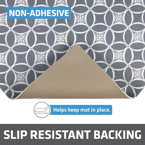 Drymate Premium XL Under Sink Mat, Waterproof Cabinet Protection Mats for Kitchen & Bathroom, Absorbent Shelf Liners, Slip-Resistant, Non-Adhesive, Machine Washable (USA Made)(24”x59”)(Indigo Grey) - color: Indigo Grey, size: 24"W x 59"L