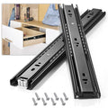 Drawer Slides 1 Pair Full Extension 10 12 14 16 18 20 22 24 inch Side Mount Rails Dresser Cabinet Bracket Replacement Ball Bearing Tracks Guide Metal Runner 100 LB (Basic-1 Pair, 10 Inch) - size: 10 Inch, style: Basic-1 pair