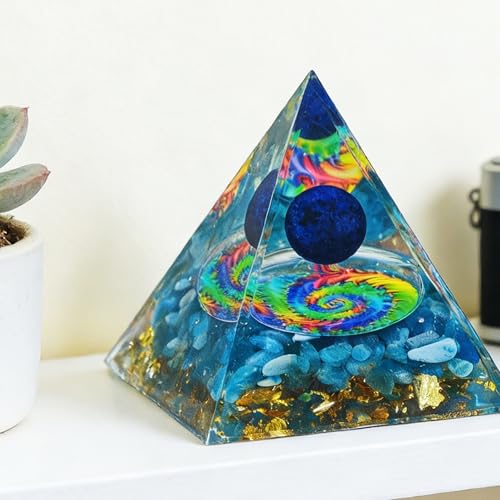 2inches Pyramid Decor Natural Crystal Energy Generator Pyramid Chakra Energy Crystal Pyramid Yoga Meditation Tool for Home Decoration Fengshui Ornaments Gift(2 inches Pyramid - Blue Turquoise) - color: 2 Inches Pyramid - Blue Turquoise