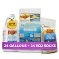 TLC Farm Pond Treatment – PondPerfect Liquid & EcoSock Dual System, Pond Bacteria for Larger Outdoor Ponds – 1 Box Treats Up to 1/4 Acre – 24 Gallon + 24 EcoSock - size: 24 Gallons + 24 EcoSocks