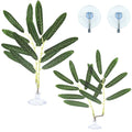 Fish Leaf Pad Suction Cup Tank Accessories Aquarium Décor Simulating Adjustable Plastic Green Plants Betta Natural Playing Spawning Breeding Resting Bed Multi Leaf Design