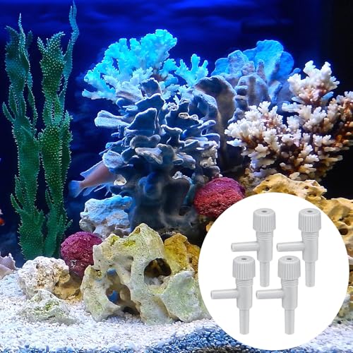 Gerrii 50 Pcs Aquarium Air Control Valve Fish Tank 2 Way Valves for 3/16" Airline Tubing Plastic Airflow Controllers Regulators Air Pump Accessories for Aquarium Fish Tank Adjustable Hose Connectors