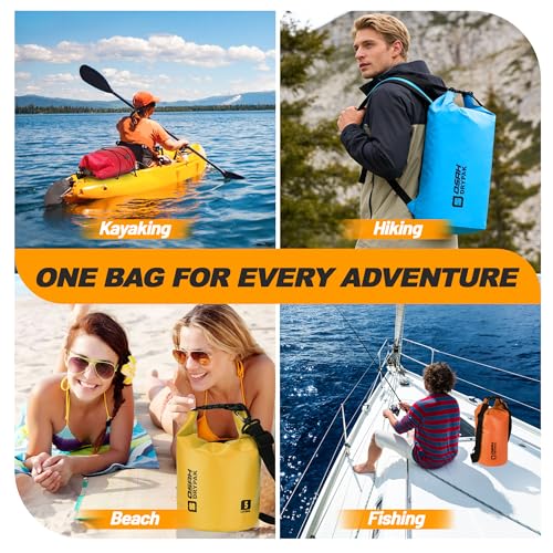 Waterproof Dry Bag, 5L/10L/20L/30L/40L Roll Top Lightweight Storage Backpack with Phone Case for Women & Men, Floating Waterproof Sack for Travel, Swimming, Kayaking, Paddle Board, Camping & Beach - color: BLACK, size: 20L