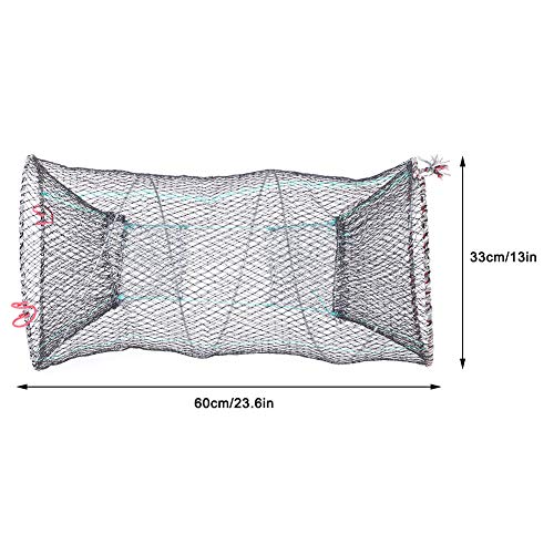 2pcs Cast Mesh Landing Bait Net, Foldable Fishing Trap Net, Lobster Shrimp Crab Trap Portable Folding Fishing Accessories for Crab Shrimp Minnow Crawfish Catfish, Foldable Fishing Trap Net, 2