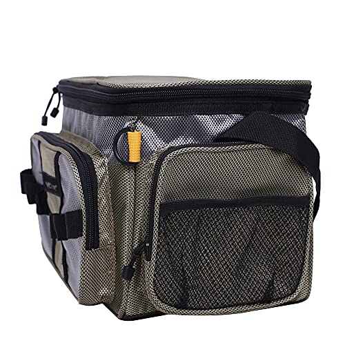 Kylebooker Fishing Tackle Bags Soft Side Fishing Tackle Box Storage Bag for Saltwater or Freshwater
