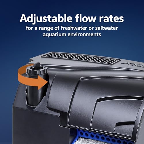 Aqueon SmartClean Power Filter with EcoRenew Filter Cartridge, Quick and Easy Water Changes, Quiet Operation, Adjustable Flow, for 10-20 Gallon Freshwater and Saltwater Aquariums, Medium - size: 10-20 Gallons