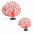 Didiseaon 2 Pcs Red Aquarium Coral, Fake Fish Tank Decor, Artificial Marine Plant Fan Faux Reef for Desktop Landscape