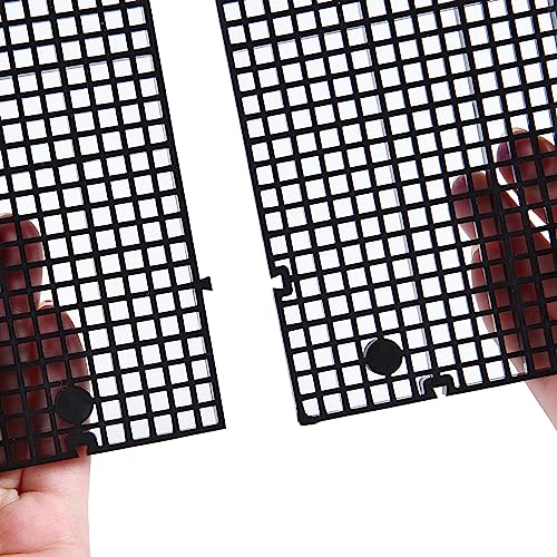 ALEGI Aquarium Grid Isolate Board Divider Fish Tank Bottom Black Filter Tray Plastic Crate (8pcs Black) - size: 8pcs Black