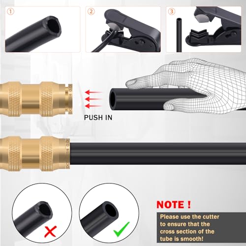 CheeMuii 23 PCS Brass DOT Air Line Fittings Kit 1/4 3/8 1/2 DOT Quick Connect Air Fittings Straight Union Push to Connect Air Hose Fittings for Semi Truck Trailers Air Brake System - size: 23PCS