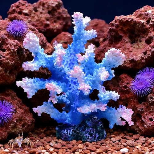 Generic Artificial Coral Reef Aquarium Ornament, Polyresin & Plastic Fish Tank Decoration for Marine Landscape, Beach Coastal Coral Statue Sculpture for Home Bathroom Desktop Shelf, Marine Themed Gift